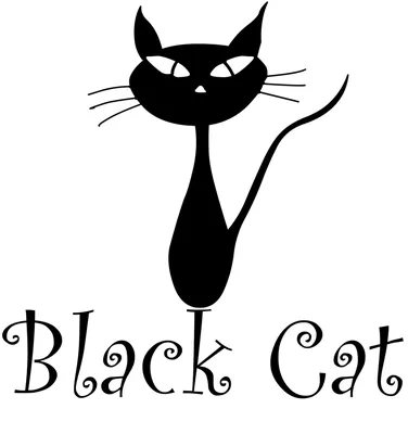 Нарисованный черный кот - 96 фото