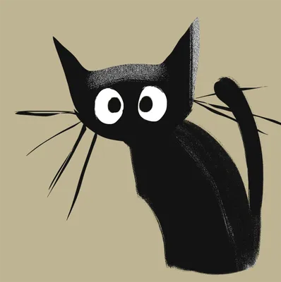 Черный котенок рисунок - 77 фото