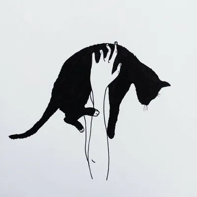 Черная кошка картинки. Детские рисунки черных котов.