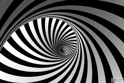 Фотообои \"Абстрактный черно-белый туннель 3D\" - Арт. 020388 | Купить в  интернет-магазине Уютная стена