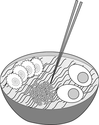 Рисунок черно-белой еды в формате webp