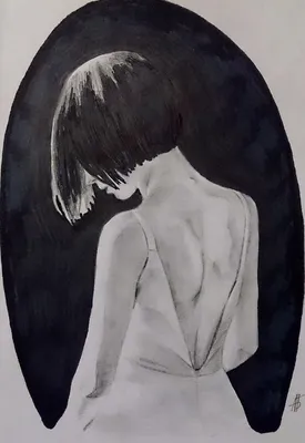 женский силуэт спины. голая девушка. черный и белый Стоковое Фото -  изображение насчитывающей черный, модель: 227664756