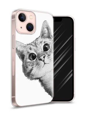 Купить Мягкий силиконовый чехол для телефона с абстрактным котенком, черно- белым рисунком мелом для IPhone, Huawei P20 P30, Xiaomi Redmi, Samsung  Galaxy A50 Vivo, Nokia, чехол | Joom