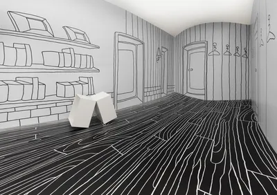Черно-белый интерьер выставочного зала от дизайн-студии Nendo