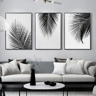 ᐉ Картина для интерьера Черно-белый абстрактный мрамор 96x60 см (44-32)