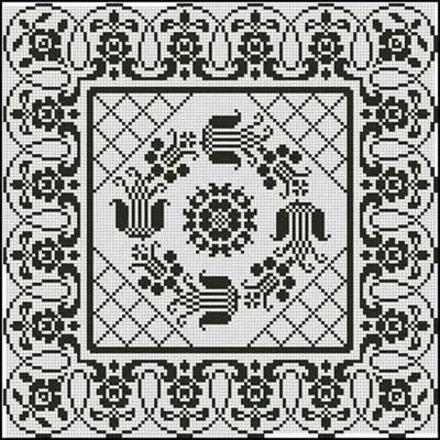 Бесшовный Векторный Рисунок Мексиканским Цветочным Морифом Черно Белым  Текстильным Тканевым Векторное изображение ©RedKoala 609557028