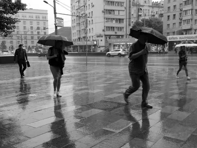 Черно-белое изображение 2 друзей в дождь Стоковое Изображение - изображение  насчитывающей плохой, город: 172526389