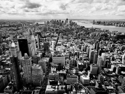 Красивые фотообои черно-белый рисунок города. Каталог: Иллюстрации.  Изображение №17266 | ABC-Decor