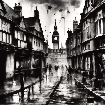 Лондон Черно-Белые цвета. Dark. …» — создано в Шедевруме