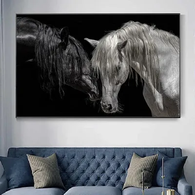 Картина на Дереве - \"Белые лошади\", размер 120х80 см - купить по низкой  цене в интернет-магазине OZON (992785340)