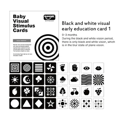 Черно-белые флэш-карты, детские игрушки Монтессори, высококонтрастная  Визуальная стимуляция, Обучающие флэш-карты для активного образа, игрушка  для малышей | AliExpress