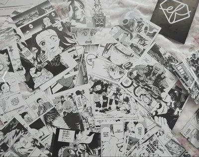70 шт. аниме коллаж постер черные белые обои Набор Аниме Pinterest для  молодых комнат аниме настенный постер украшение комбинация крафт |  AliExpress