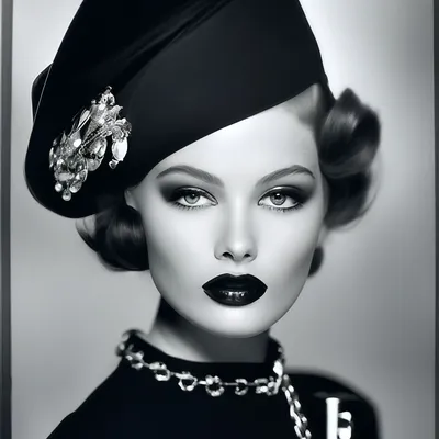 Женщина в ретро стиле, черно-белый образ Стоковое Изображение - изображение  насчитывающей головка, роскошь: 165935461
