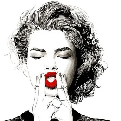 Фотообои \"Портрет сексуальной женщины с красными губами\" - Арт. 070192 |  Купить в интернет-магазине Уютная стена