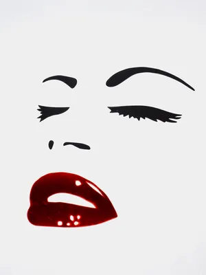 Рисунок Лица Девушки Красными Губами Векторное изображение  ©PantherMediaSeller 352306982