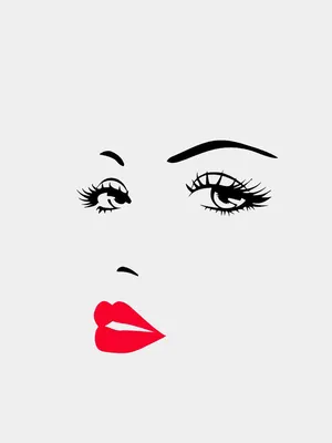 Фотообои \"Черно-белый портрет с красными губами\" - Арт. 070225 | Купить в  интернет-магазине Уютная стена