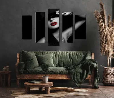 Постер \"Красные губы с дымом\" – купить по низкой цене с доставкой по России  | Интернет-магазин модульных картин Picasso