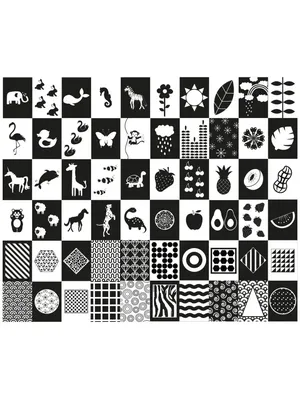 Чёрно-белые кубики для новорожденных - Be Clever
