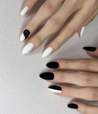 Черно-белый маникюр: 50 фото, 5 горячих трендов | Trendy nail art, Gel  nails, Nail colors