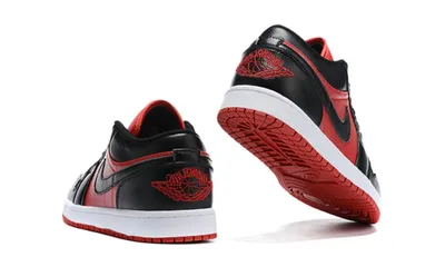 Nike Air Jordan 1 Low черно-красные кожаные мужские (40-45) — купить в  Рязани в дисконт интернет-магазине StreetFoot.ru
