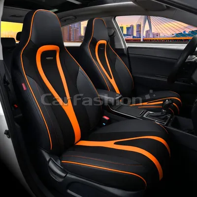 Универсальные чехлы на сиденья Linen Autoprofi, черно-оранжевые (арт.  LIN-1505 BK/ORANGE) купить - цены в интернет-магазине AutoLines