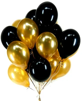 🎈 Воздушные шары с гелием Черно-золотые 🎈: заказать в Москве с доставкой  по цене 160 рублей