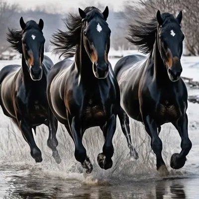 черные лошади стоковое фото. изображение насчитывающей холодно - 17763786