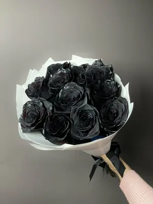 Купить 11 черных роз в крафте в Волгограде