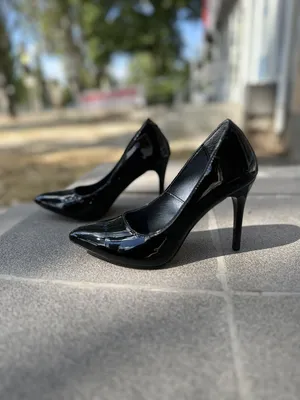 Купить Женские черные туфли из лакированной кожи на высоком каблуке | Joom