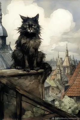 Черная кошка мультфильм рисунок, милый черный кот с, млекопитающее, кошка,  как млекопитающее png | Klipartz