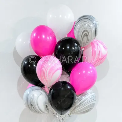🎈 Воздушные шары с гелием Черно-розовые 🎈: заказать в Москве с доставкой  по цене 160 рублей