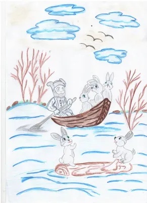 Дед Мазай и зайцы в лодке s …» — создано в Шедевруме