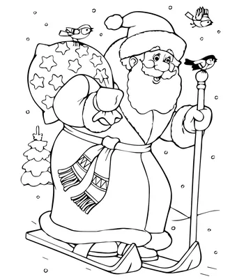Дед Мороз рисунок для детей | Детские творческие проекты, Рождественские  теги, Рисунки