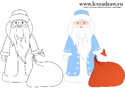 Раскраска Дед Мороз и елка | Раскраски Дед Мороз Новый год. Дед Мороз  раскраска для детей