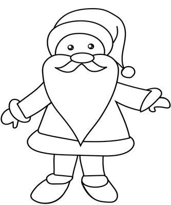 Дед Мороз с подарками — раскраска для детей. Распечатать бесплатно.