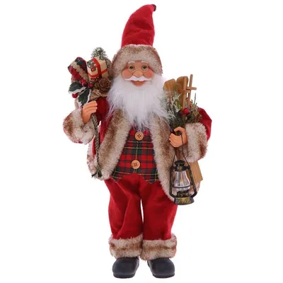 Новогодняя фигура Дед Мороз с лыжами 60 см в красном свитере купить  недорого в интернет-магазине Бауцентр