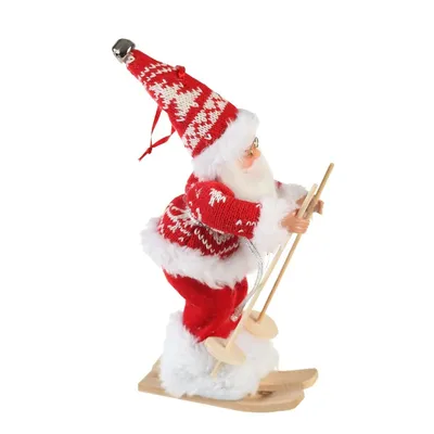 Купить Фигурка текстильная Дед Мороз на лыжах красный, 40 см (51664) в  интернет-магазине АШАН в Москве и России