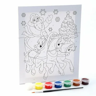 Открытка новогодняя «Дед Мороз на тройке лошадей» - Благотворительный  магазин