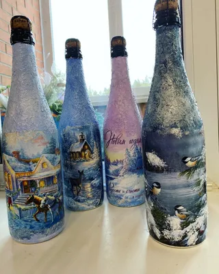 Бутылка декор Сирень – заказать на Ярмарке Мастеров – NQHF6RU | Оформление  бутылок, Москва