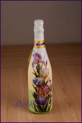 Декупаж бутылок – цветочная тема | Dairi