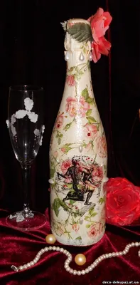 Декор шампанского в ретро стиле | Искусство из бутылок, Украшенные бутылки,  Бутылка