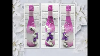 DECORATION of a CHAMPAGNE BOTTLEDecoration of a bottle as a gift for a girl  on MARCH 8 - YouTube
