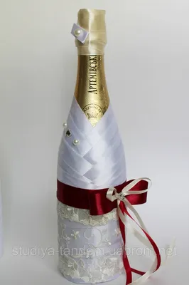 Новогодний набор: шампанское + свеча, оформлены в технике декупаж №132588 -  купить в Украине на Crafta.ua