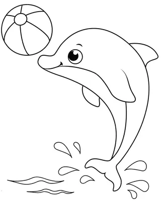 Дельфин для срисовки 23 февраля (24 шт)