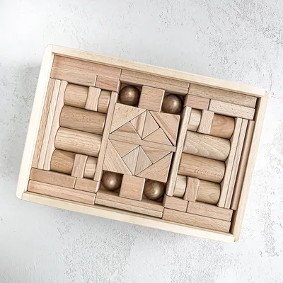 Деревянные кубики с буквами - Родные игрушки