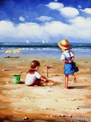 Фотография Младенцы Дети пляжа шляпы песка 1366x768