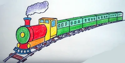 Детская железная дорога рисунок - 93 фото