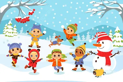 дети зимой играют детские игры, Холодный, друг, снегопад фон картинки и  Фото для бесплатной загрузки