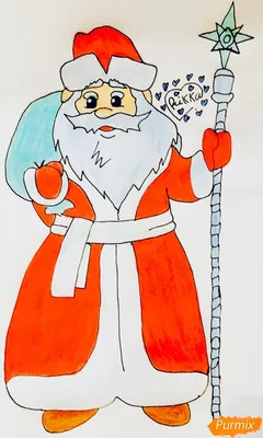 Дед Мороз детский рисунок - 142 фото
