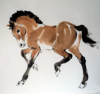 Лошадь красками детский рисунок - 64 фото